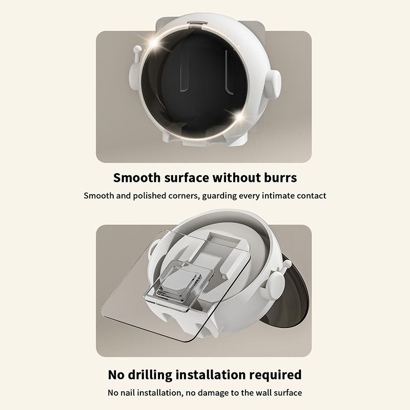 Toothbrush Holder Wall Mounted Toothbrush Holder Rack With Lid Wall Mount Space-Saving Household Organizers For Toothbrushes For