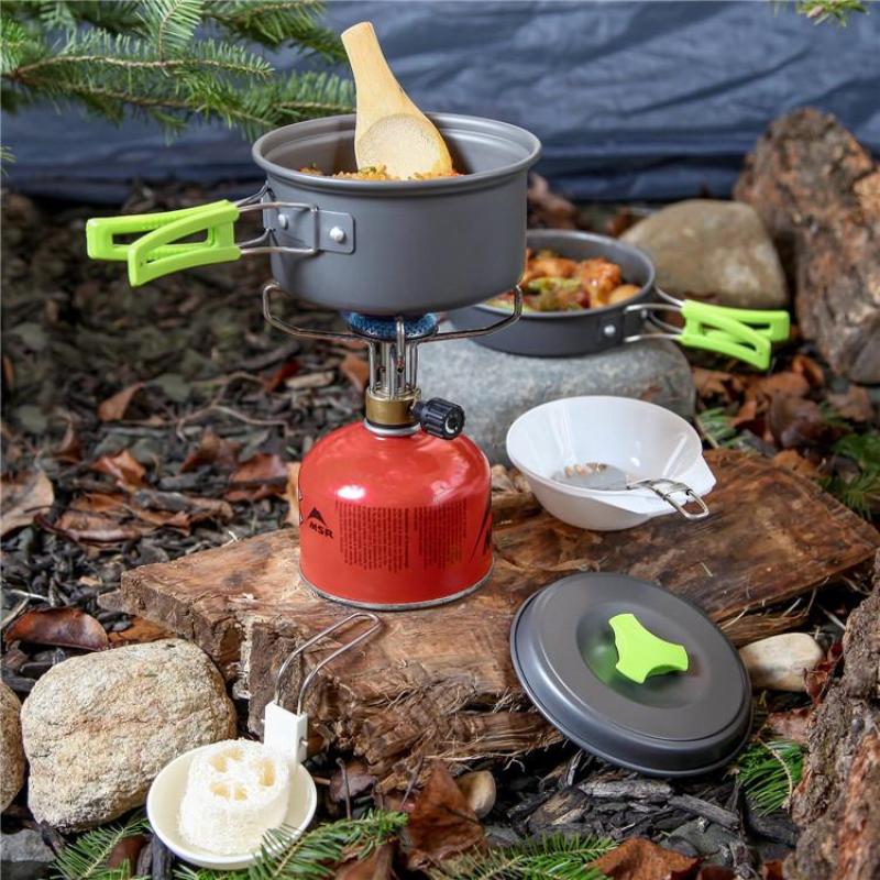 2021 High Quality Outdoor Fast Thermal Conductivity Tableware Mess Kit Kettle Cup Pot Set for Camping Hiking Picnic Travel Cookware Set