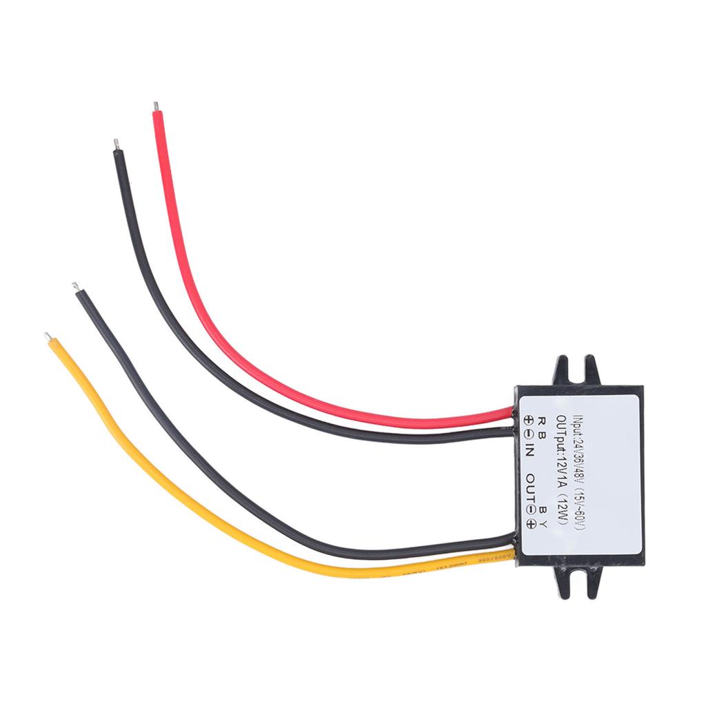 DC To DC Conventer Buck Adjustable 24V 36V 48V(15‑60V) To 12V 1A 12W Ultra Thin PP Shell Epoxy Resin Power Supplies