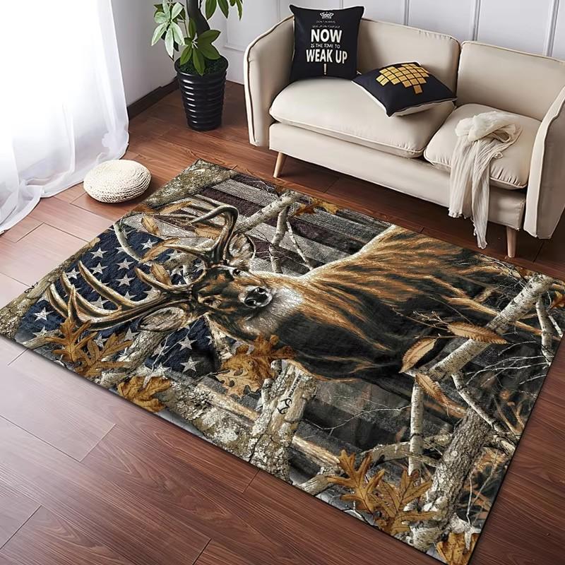 Large Area Rugs Deer Pattern Carpet for Living Room Bathroom Mat Creative Doormat Carpet for Bedroom Home Decor Alfombras Cool
