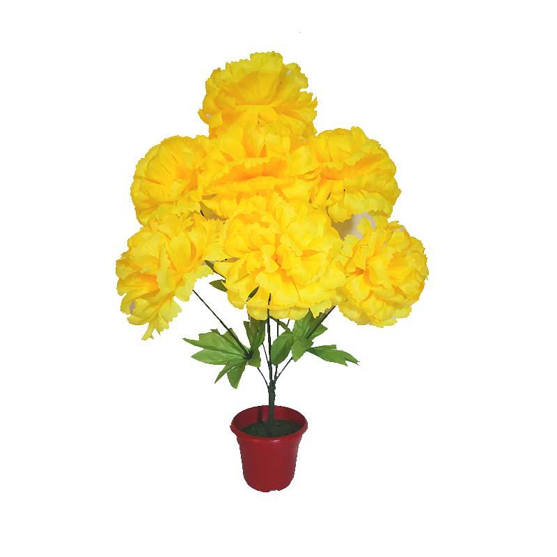 Qingming-Fest Chrysanthemenstrauß: 7-Kopf Seidenblumen Friedhofsgesteck für die Grabpflege