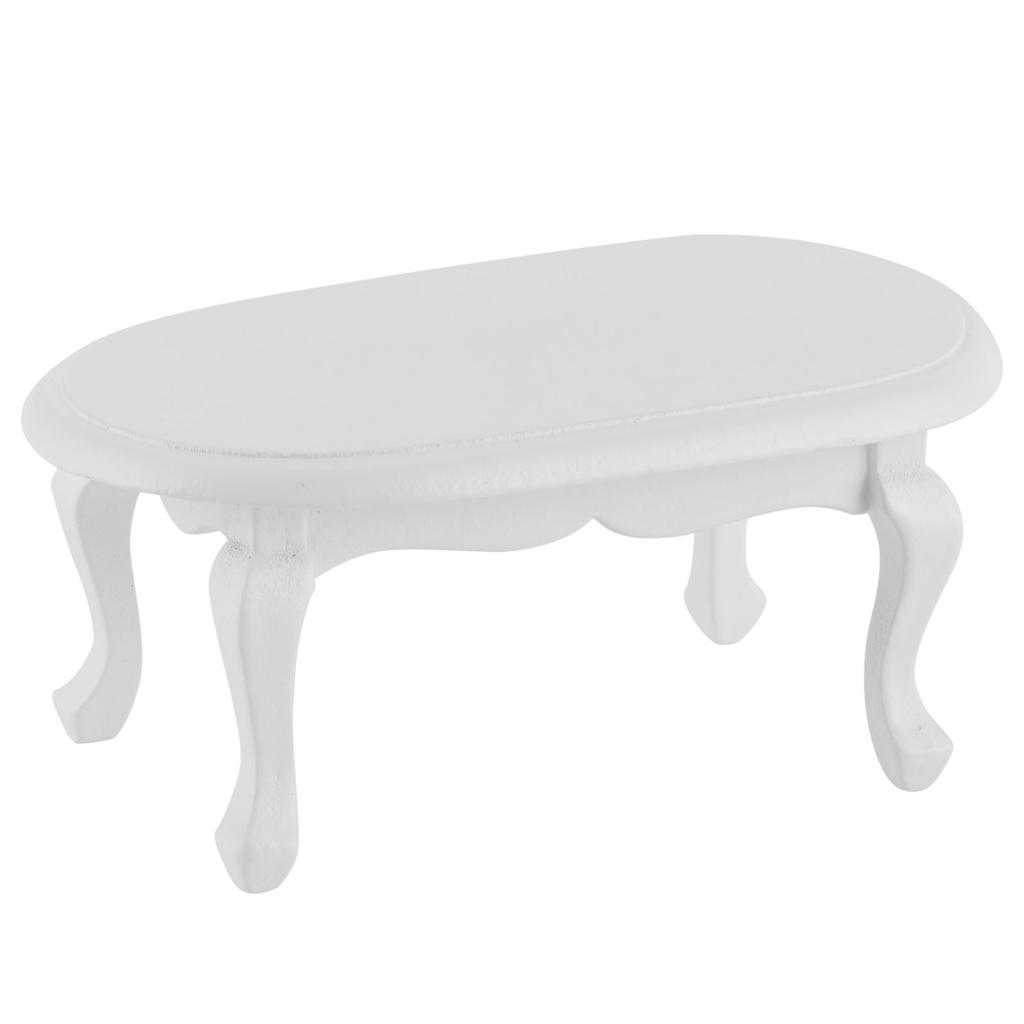 Mini Coffee Table 1:12 Teatable Miniature Furniture Model Dollhouse Decorations Accessories White
