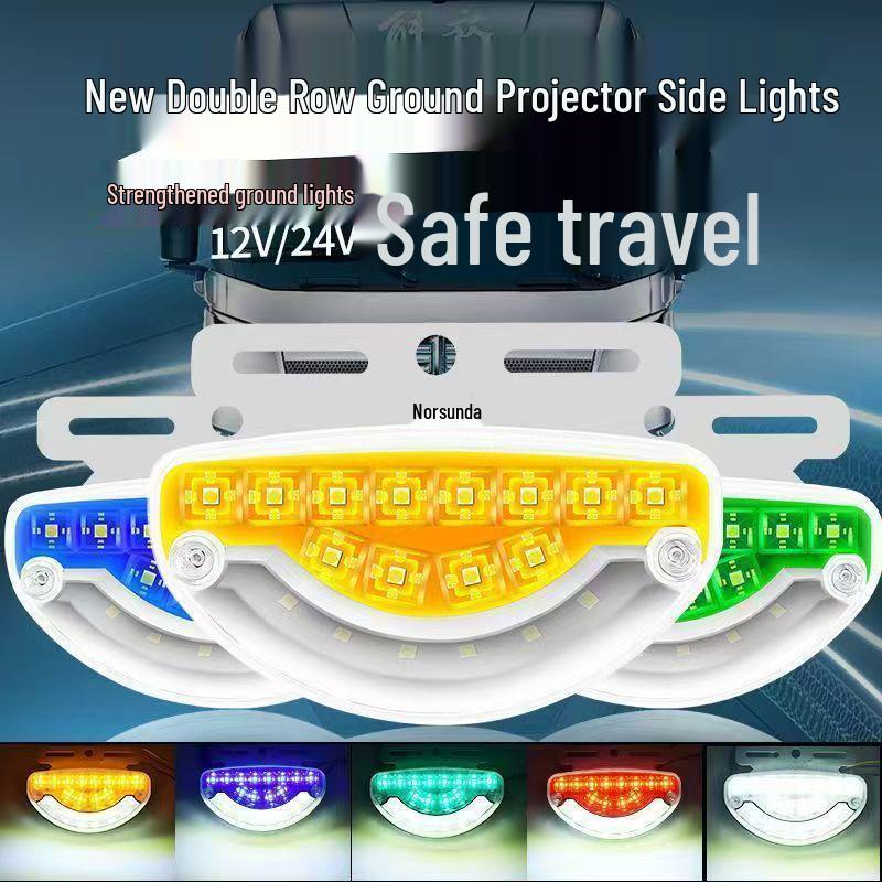 24V LED Truck Ground Light: High Brightness, Waterproof Side Marker, 12V Tire & Turn Signal Light