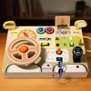 Children's Educational LED Light Switch Puzzle Board - Interactive Wooden Toy