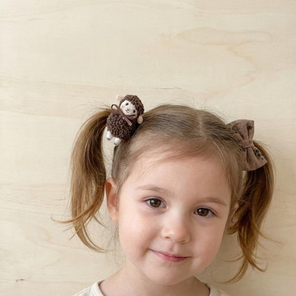 2pcs Bow Girls Hair Ropes Elastic Hair Styling Rubber Bands Sweet Lamb Hair Ties New Year