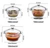 Heat-Resistant Crystal Cookware Set: 2.5L Tempered Glass Pot with Handles, 1.5L Soup Bowl, 1L Pot, Each with Lids, Three Upgraded Sizes.
