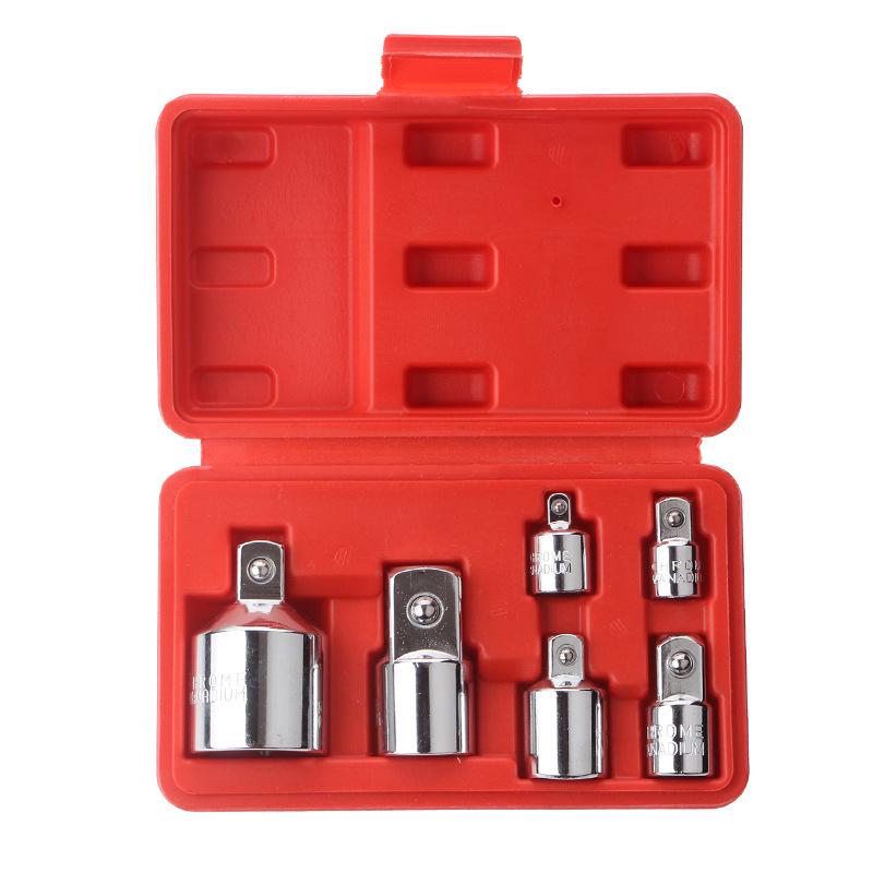 Set adaptor priză CR-V cu 6 piese: Convertoare de chei cu clichet de la 1/2" la 3/8" la 1/4"
