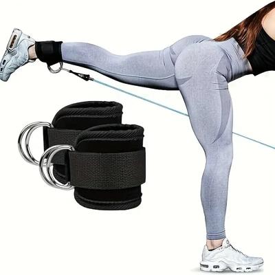 Adjustable Ankle Cuffs - Leg Workout Straps for Glute & Thigh Training, Cable Machine Exercise Accessories Ankle Weights Ankle