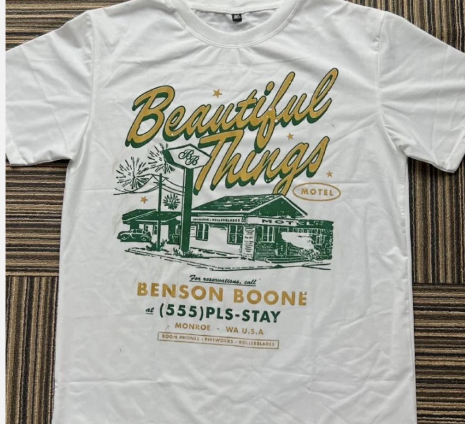 Benson Boone Beautiful Things short sleeve white color shirt XL