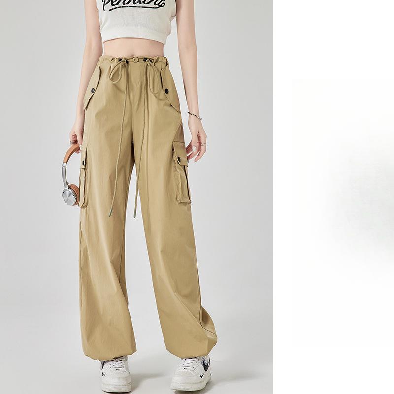 

Женские брюки летние тонкие женские с высокой талией детки широкие брюки свободные повседневные быстросохнущие спортивные штаны XL