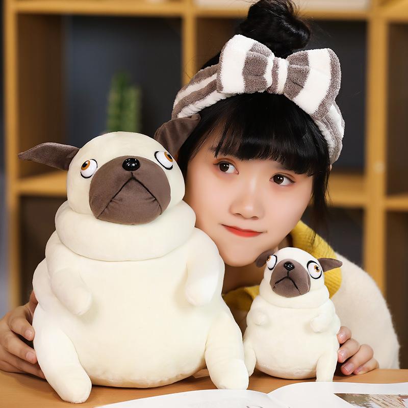 Creative cute pug doll plush toy puppy dog starling dog doll children soothing pillow rag doll