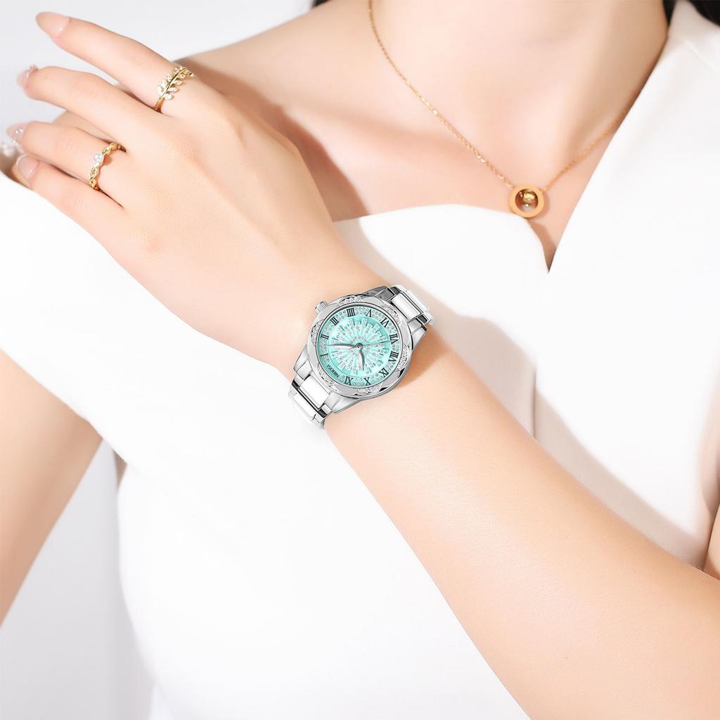 Nibosi 2695 Neue Lässige Wasserdichte Leuchtende Quarz-Damenuhr Keramikarmband Damen Freizeit Uhr mit Diamantdesign Femme Uhr