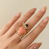 Punk Style Beetle Opening Ring Macaron Color Enamel Beetle Ring Retro Insect Ring  Decoration