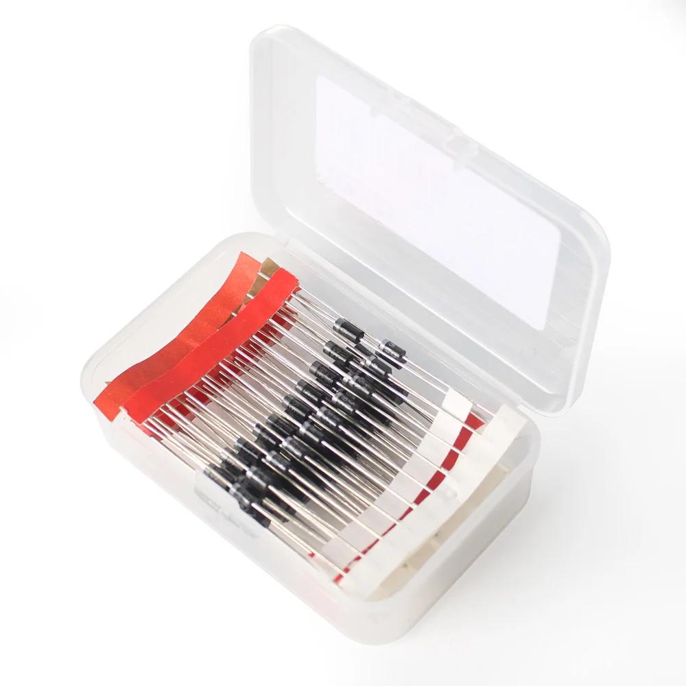 100 Stück/Set 8 Werte Gleichrichterdioden-Kit 1N4148 1N4007 1N5819 1N5399 1N5408 1N5822 FR107 FR207 Elektronische Schnelle Schaltdioden