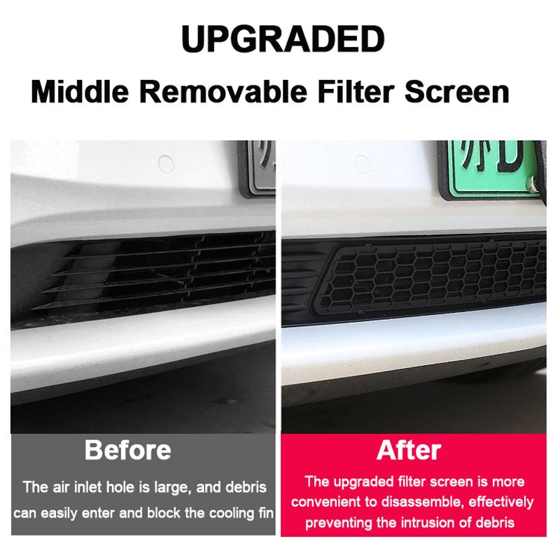 Upgraded Anti-insect Front Mesh Grille For Tesla Model Y 3 Lower Bumper Grill Trim Honeycomb Grid Air Inlet Cover Accessories