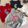 Kids Summer Cotton Sleeveless Vest Cartoon Tomato Print Round Neck Unisex Baby Top