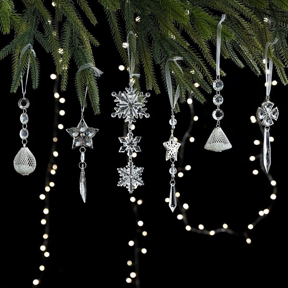 Five-pointed Stars Christmas Tree Decoration Snowflake Transparent Christmas Bell