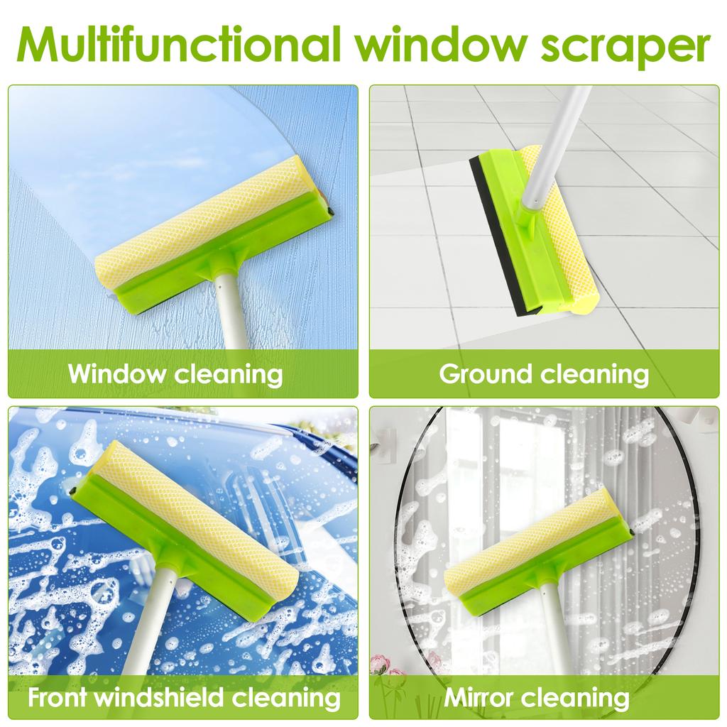 2Pcs 62" Car Cleaning Brush Mop Kit 180° Rotating Adjustable Scratch-Free Microfibre Car Wash Mop with Replaceable Sponge Head