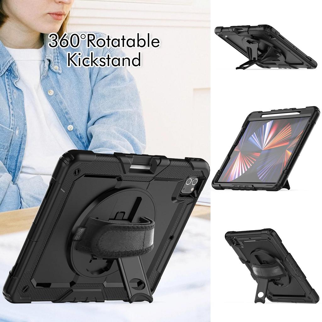 For iPad Pro 11 12.9 13 Inch Case Shockproof Stand Tablet Cover iPad Air 11 4 5 10.9 10th 11th Generation Cases+PET Screen+Strap