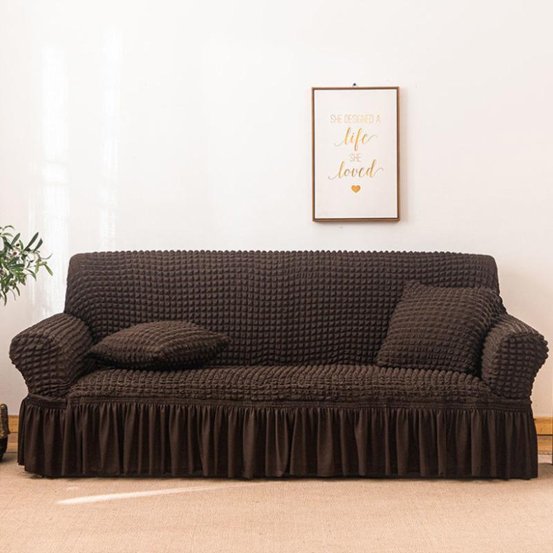 Spets Seersucker Universal All-inclusive Elastiskt Universal Lazy Sofföverdrag Fullt Överdrag Soffkuddsöverdrag