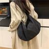 Japanese Minimalist Women's Large Capacity Shoulder Dumpling Bag - Solid Color Crossbody