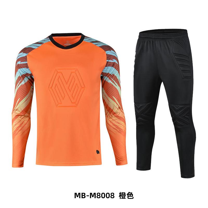 Football Goalkeeper Jersey Set Men's Adult Long-sleeved Sponge Pads Game Training Goalkeeper Jersey Spot Wholesale