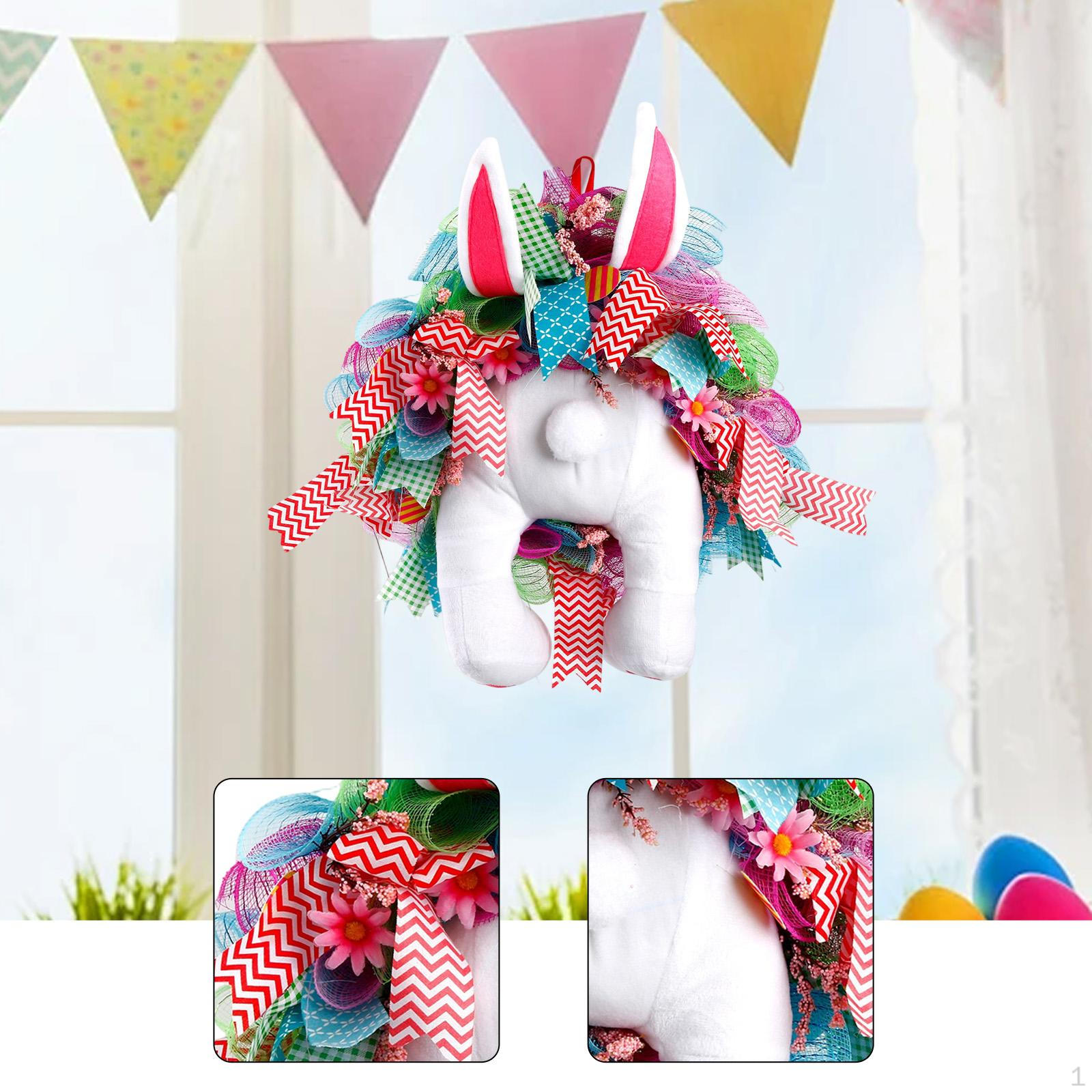 

Easter Wreath Reusable Cartoon Colorful Spring Decoration for Front Door Balcony Bedroom