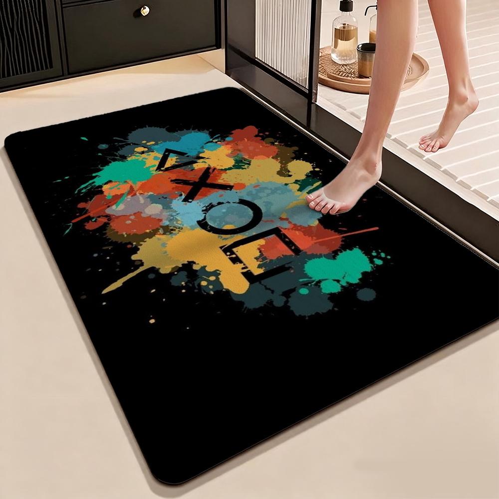 Colorful Game Controllers Patterned Rug Absorbent Nonslip Carpet For Bedroom Kitchen Bathroom Home Decor Halloween Gift