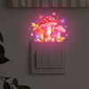 Cartoon Mushroom Cluster and Butterfly Living Room Bedroom Decoration Beautification Switch Stickers