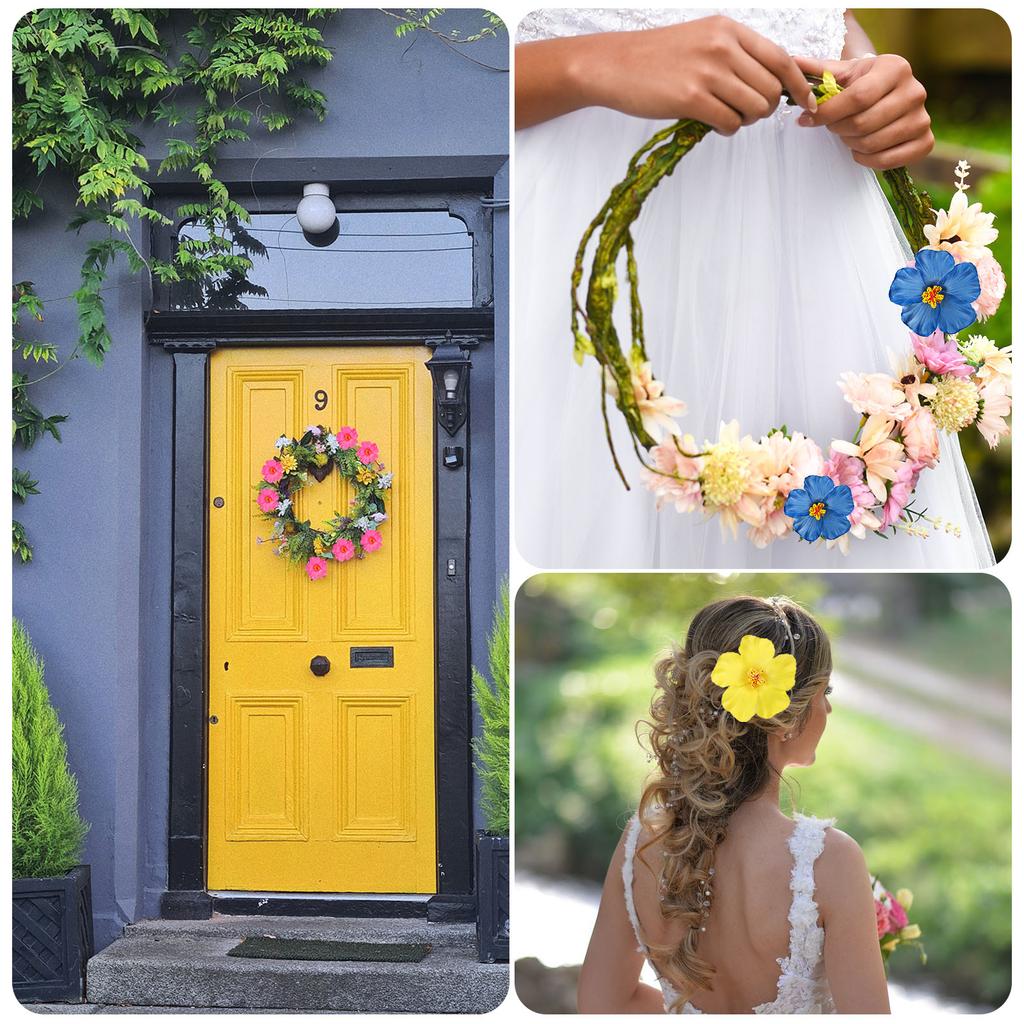 Balení 10 kusů havajských ibiškových květů umělé květiny sponka do vlasů DIY pěnový ibiškový květ pro stolní dekoraci párty výslužky