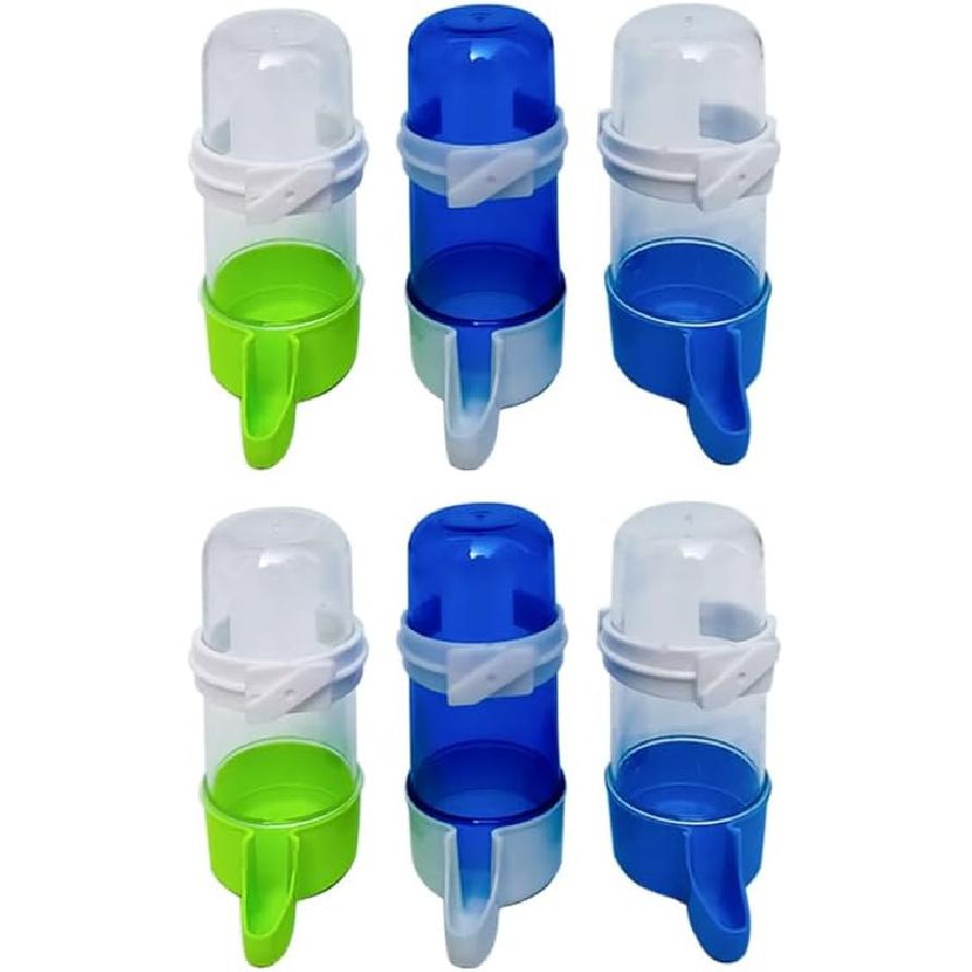 6pcs Automatic Drinking Fountain No Parrot Feeder Cockatoo Water Dispenser Automatic Parrot Water Feeders Bird Automatic Water Feeder Raised Dog Long