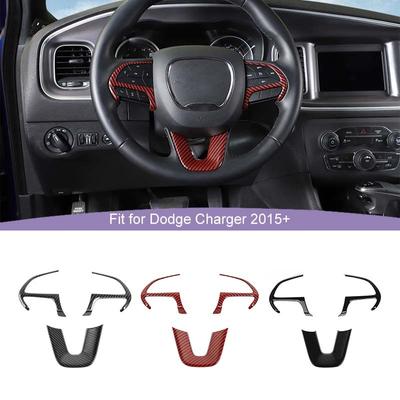  Adesivo de decoração de volante ABS para Dodge Charger, Dodge Challenger, Durango, Jeep Grand Cherokee SRT8, acessórios internos