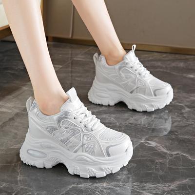 Ins Korean Version of the New Dad Shoes Girl 2025 Spring and Autumn Student Running Sports Thick Sole Height Increase Casual Street Shot