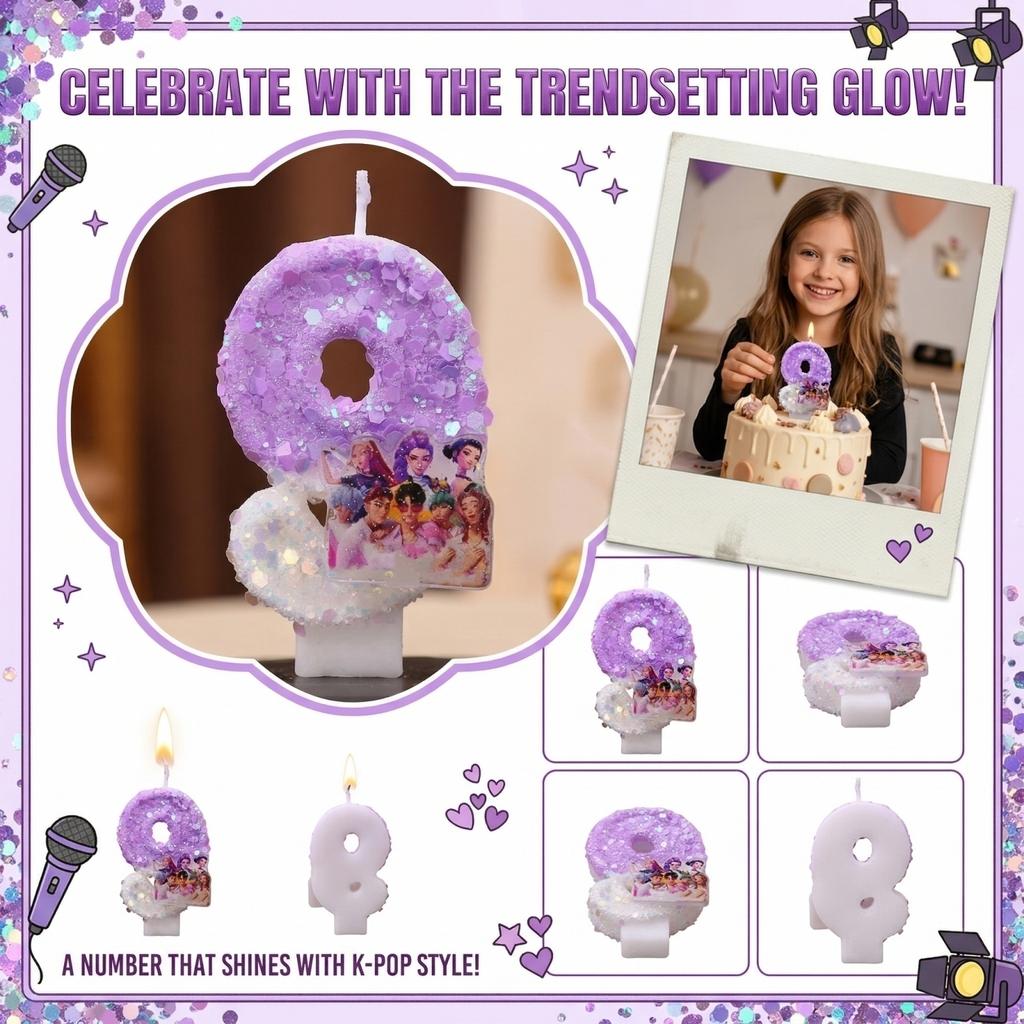Fashion Cartoon Creative Birthday Candles Party Digital Candles