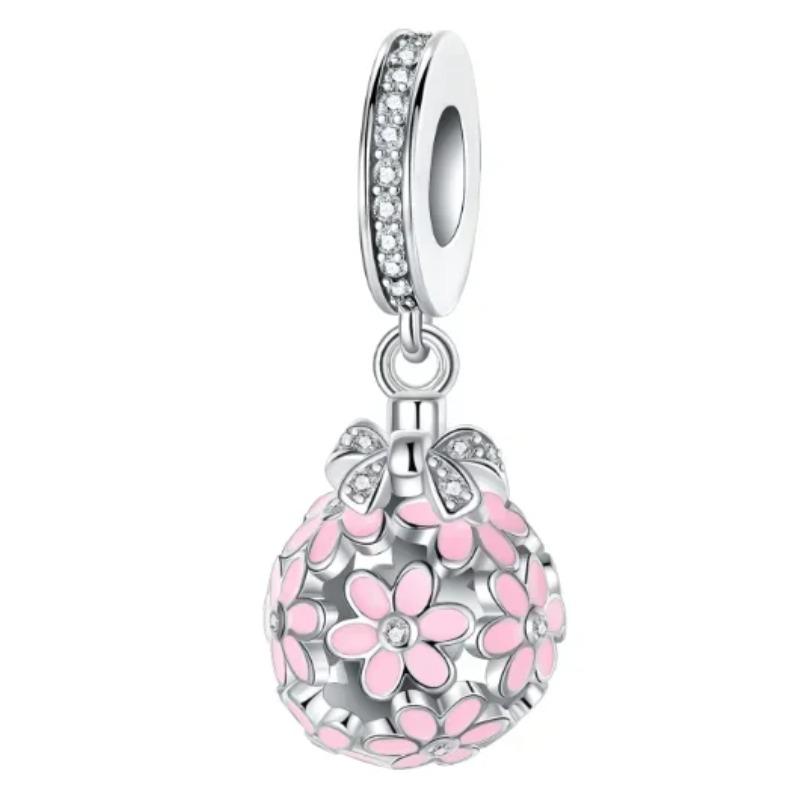Copper Colorful Flower Charm Roses Tulip Daisies Bead Pendant Fit Original Necklace Bracelet Women Jewelry Diy Gift