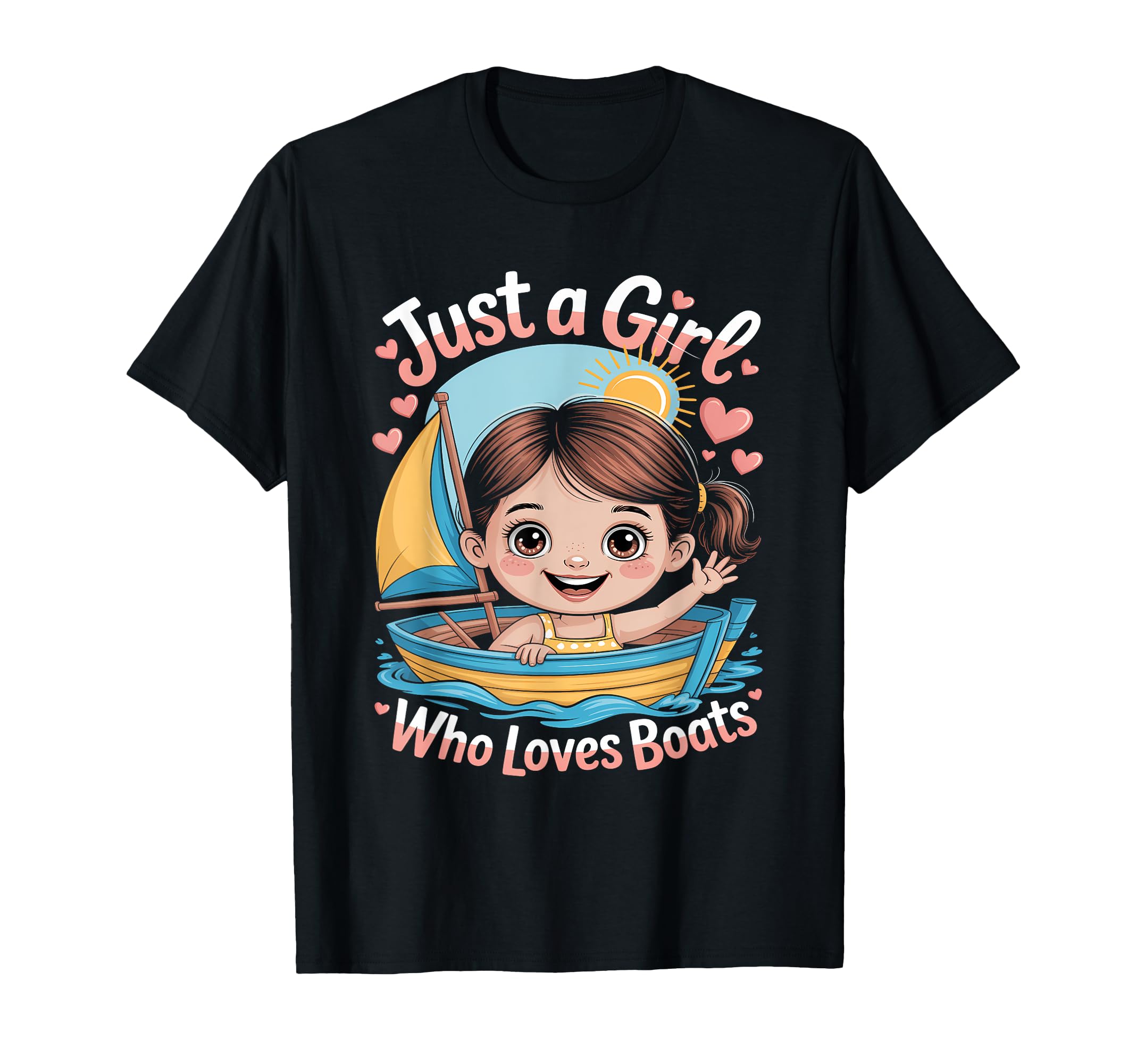 

A girl who loves boats Summer vacation Sailing T-shirt чорний