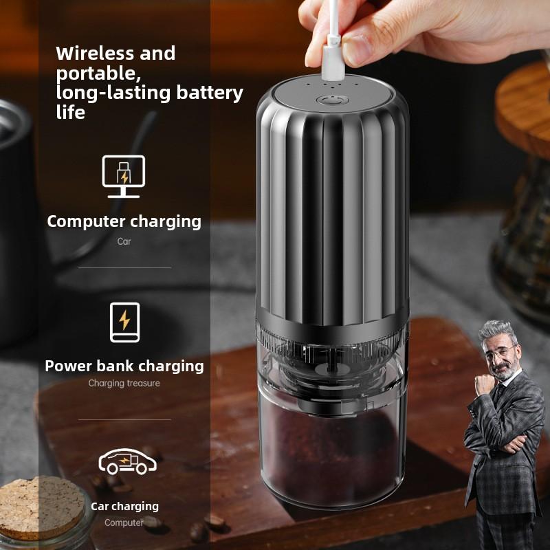 Electric Portable Coffee Grinder Wireless Bean Grinder USB Automatic Charging Outdoor Party Thickness Adjustable