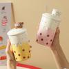 Adorable Bear Ceramic Mug with Lid and Straw - Large Capacity Cup for Home