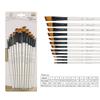 12Pcs Nylon Hand Drawn Watercolor Pointed Round Flat Head Flat Brushes Painting Brushes  Gift