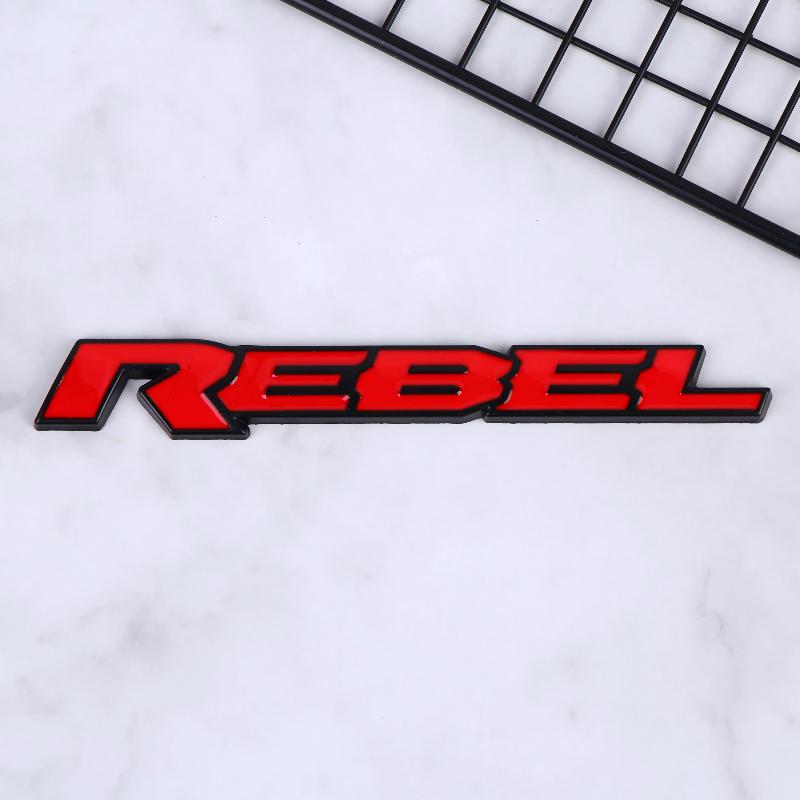 Personalized 3D Metal Car Sticker Rebel Letter Car Decal Self-Adhesive Letter Badge Stickers Car Exterior Decor Accessories Black red