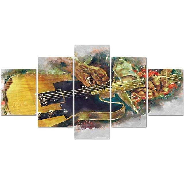 

Poster Modular 5 Pieces Les Claypool Bass Guitar Canvas Painting Wall Art Picture No Frame Living Room Home Decoration HD Prints 20x35 20x45 20x55cm