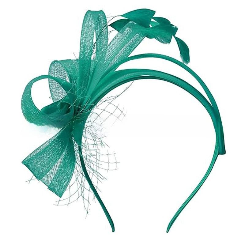 Fascia Vintage con Piume e Tessuto a Rete Elegante Accessorio per Capelli per Donne