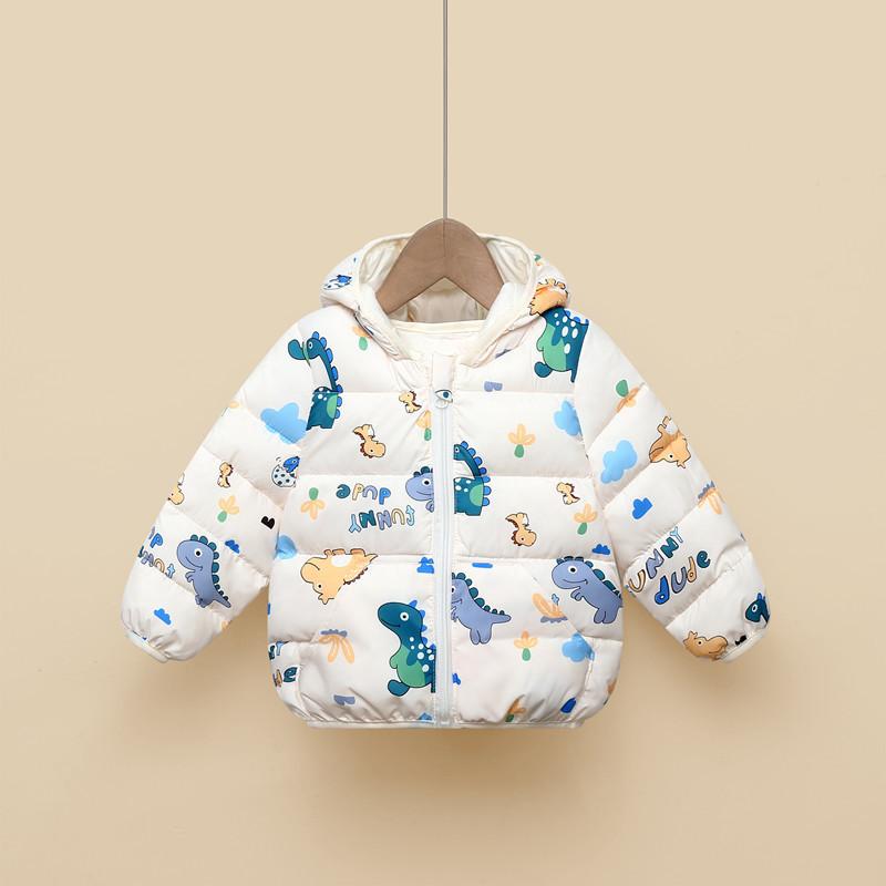 Giacca Imbottita con Cappuccio Leggera a Cartoni Animati Unisex per Bambini Piccoli Maschi e Femmine