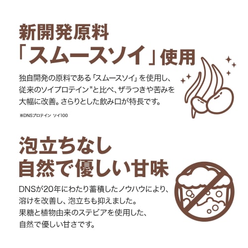 DNS Protein Smooth Soy, Chocolate Flavor, 630g (approx. 24 servings), Made in Japan, Plant-Based Sweetener, Diet, Toning, Health, Soy Protein, Athlete