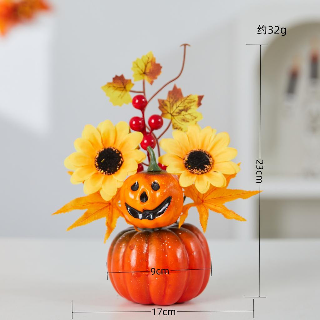 Decorazioni per Festa a Tema Autunnale Ornamenti Girasole Foglia d'Acero Giorno del Ringraziamento Bonsai Festa del Raccolto Fai da Te Felice Giorno di Halloween 2025