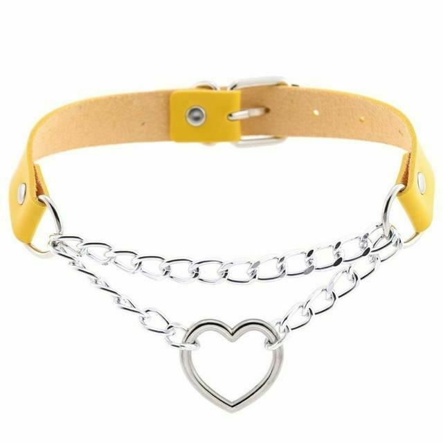 Day Collar Heart Pendant Choker Silver Chain Necklace Collars & Leashes