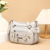 Women's Soft Leather Multi-compartment Multi-pocket Stitching Single Shoulder Messenger Bag