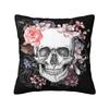 Halloween Skull Flower Pattern Pillow Cover Home Car Decorative Square Cushion Cover 45x45cm Cotton Pillowcase for Sofa Bed