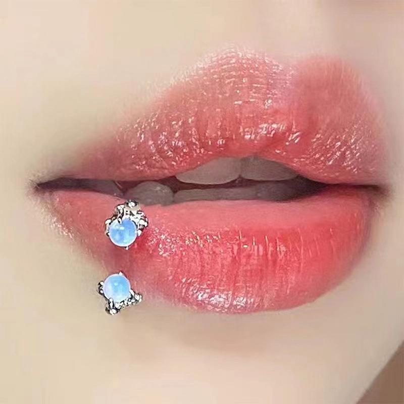 1 Stück Lippenpiercing Lippenring Drachenklaue Stein Titanstahl C-Form Helix Ohrring Septum Piercing Labialring Körperschmuck