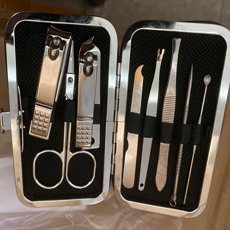 

8pcs Classic Manicure Set, Portable Travel Case, Toenail Care Kit with Cuticle Nippers and Dead Skin Remover, Unscented - Ideal for Home 8pcs